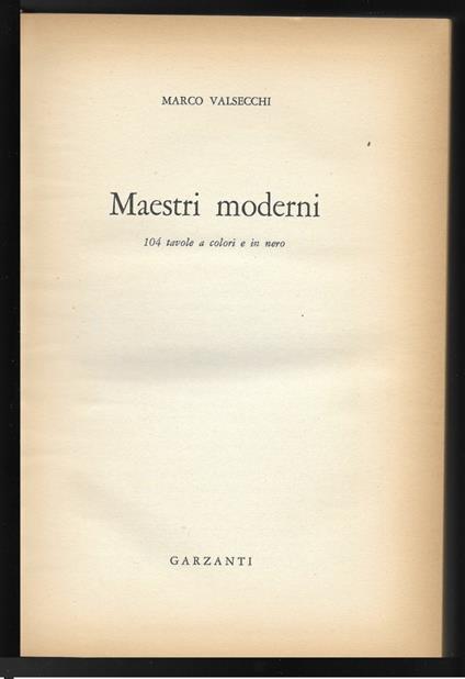 Maestri moderni - Marco Valsecchi - copertina