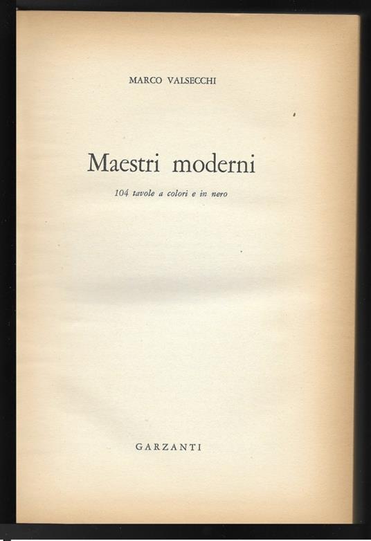Maestri moderni - Marco Valsecchi - copertina