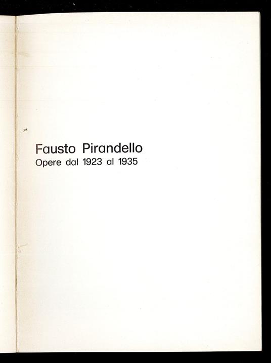 Fausto Pirandello: opere dal 1923 al 1935 - copertina