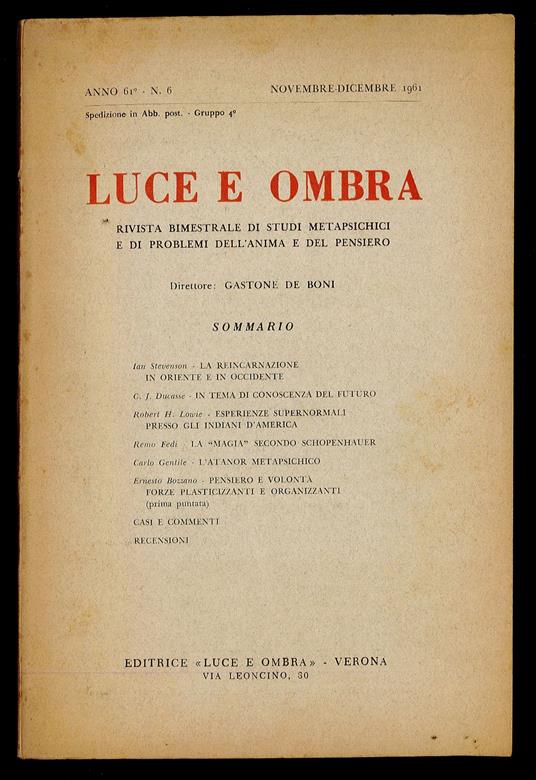 Luce e ombra 1961 n.6 - copertina