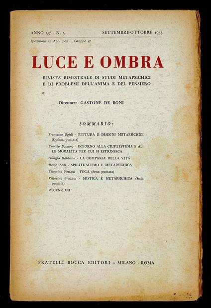 Luce e ombra 1953 n. 5 - copertina