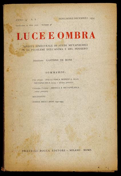 Luce e ombra 1954 n.6 - copertina