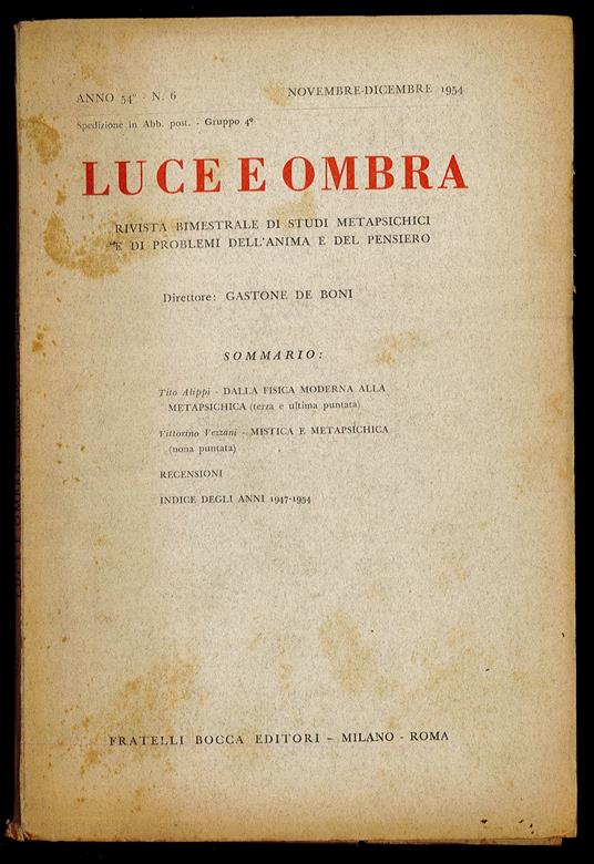 Luce e ombra 1954 n.6 - copertina