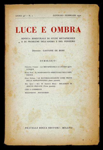 Luce e ombra 1952 n.1 - copertina