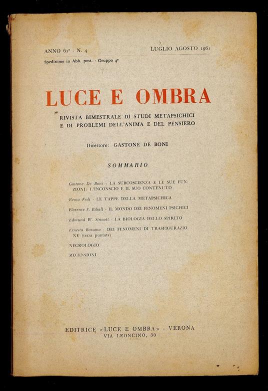 Luce e ombra 1961 n.4 - copertina