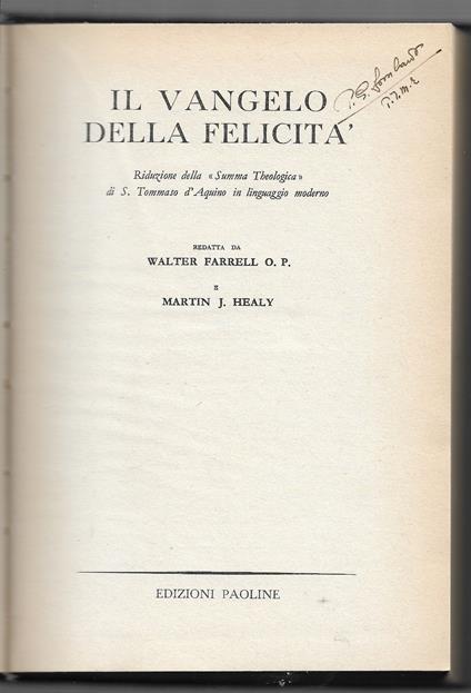 Il vangelo della felicità - copertina