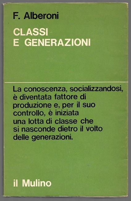 Classi e generazioni - Francesco Alberoni - copertina