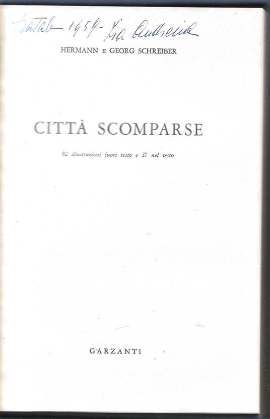 Città scomparse - Hermann Schreiber - copertina