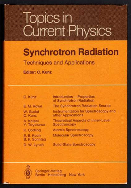 Synchrotron Radiation. Techniques and Applications - copertina