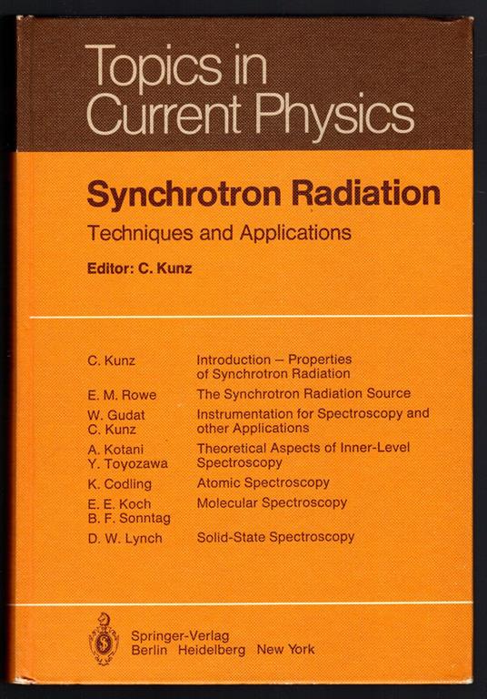 Synchrotron Radiation. Techniques and Applications - copertina