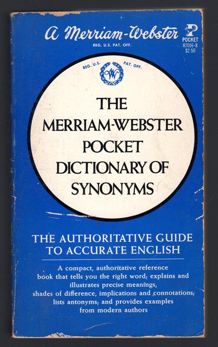 The Merriam-Webster pocket dictionary of synonyms - copertina