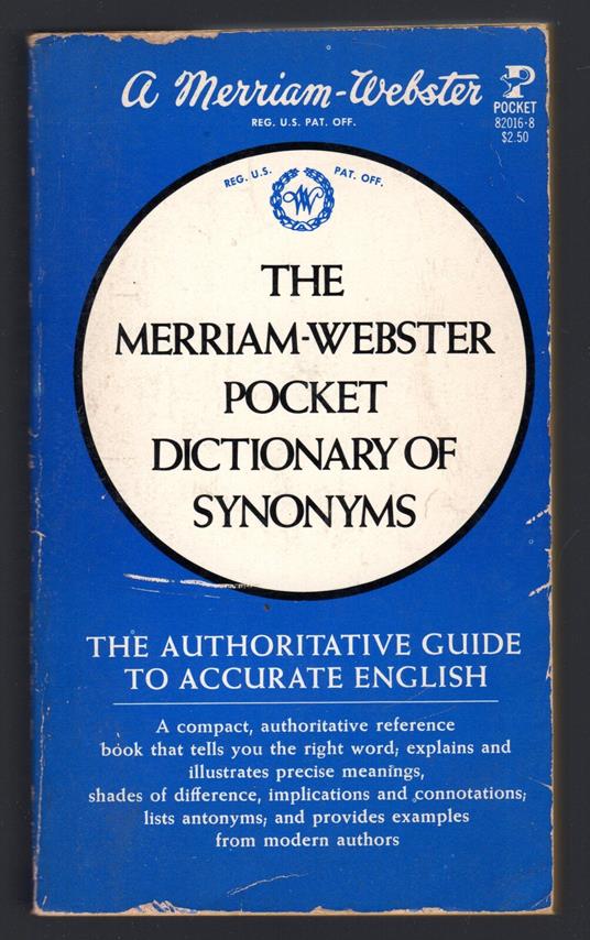 The Merriam-Webster pocket dictionary of synonyms - copertina