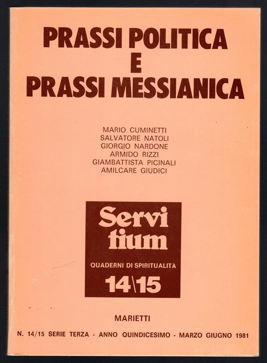 Prassi politica e prassi messianica - copertina