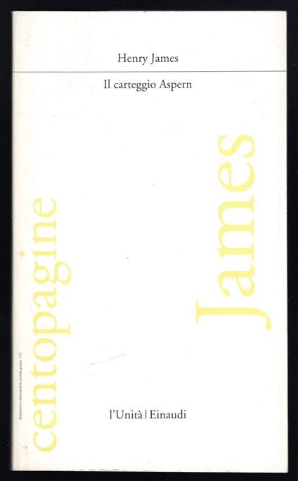 Il carteggio Aspern - Henry James - copertina