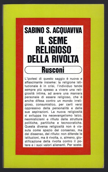 Il seme religioso della rivolta - copertina