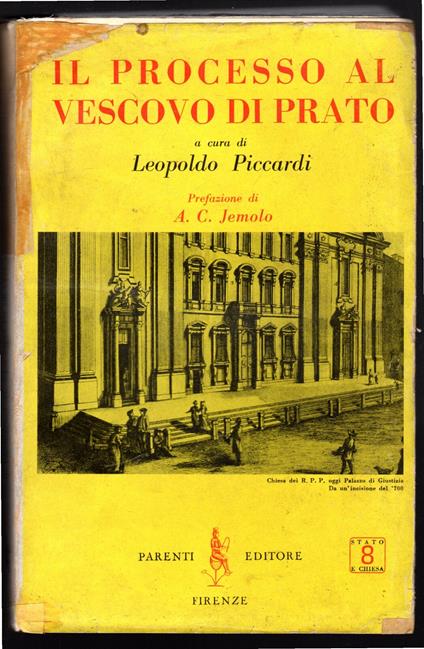 Il processo al vescovo di Prato - copertina