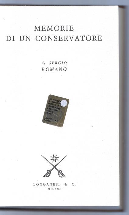 Memorie di un conservatore - Sergio Romano - copertina