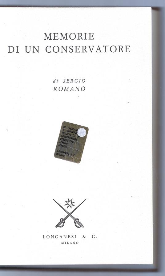 Memorie di un conservatore - Sergio Romano - copertina