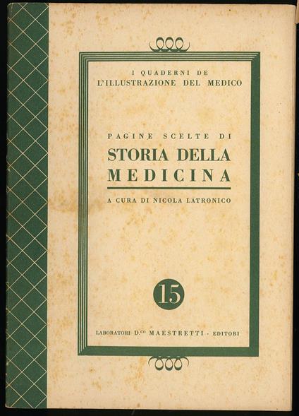 Pagine scelte di storia della medicina - copertina