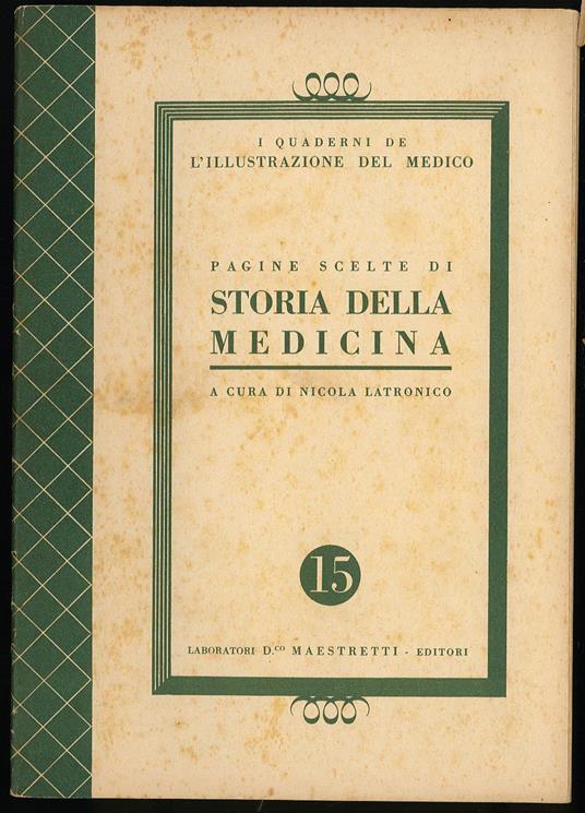 Pagine scelte di storia della medicina - copertina