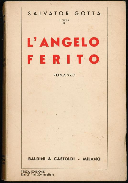 L'angelo ferito - Salvator Gotta - copertina