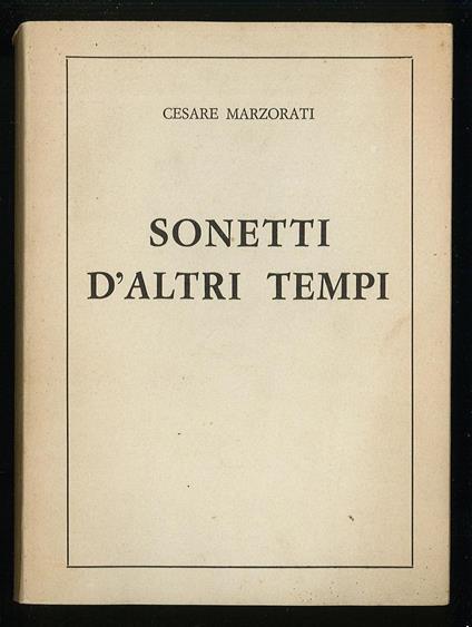 Sonetti d'altri tempi - copertina