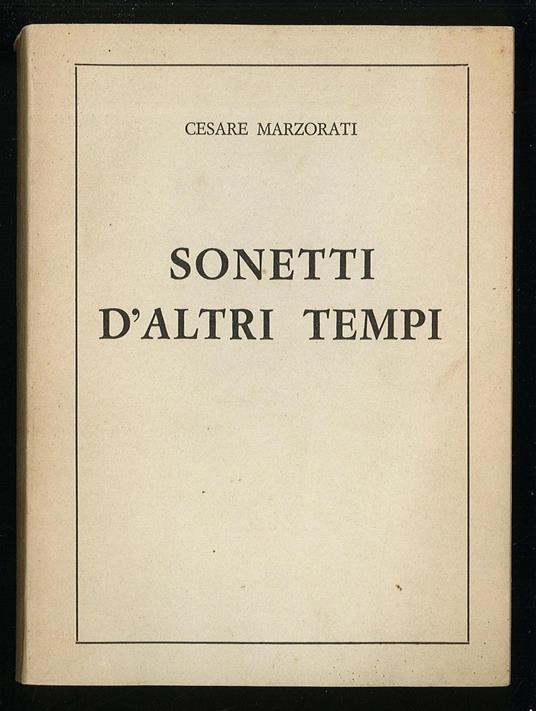 Sonetti d'altri tempi - copertina