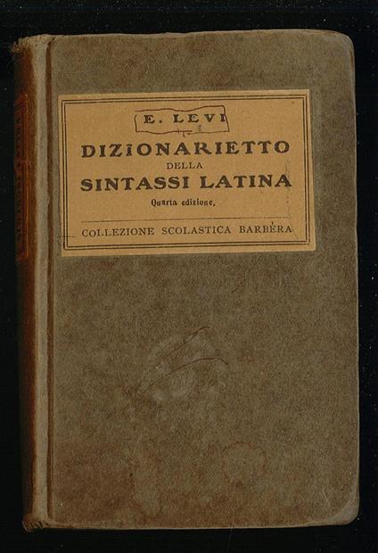 Dizionaretto della sintassi latina - copertina