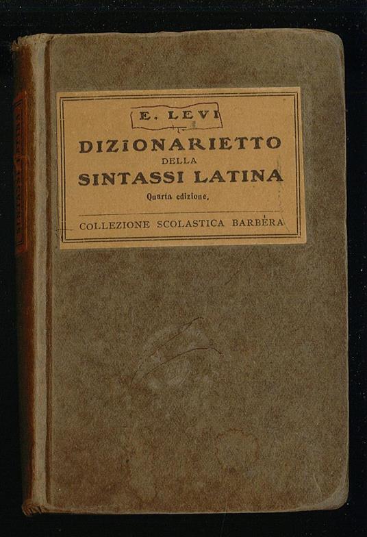 Dizionaretto della sintassi latina - copertina