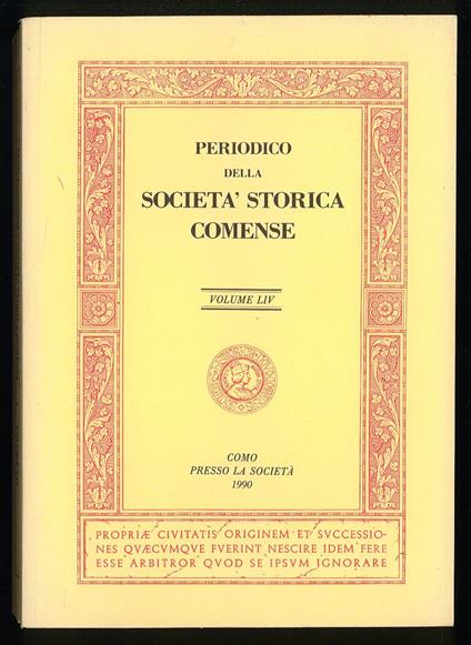 Periodico della Società storica comense - Vol. LIV - copertina