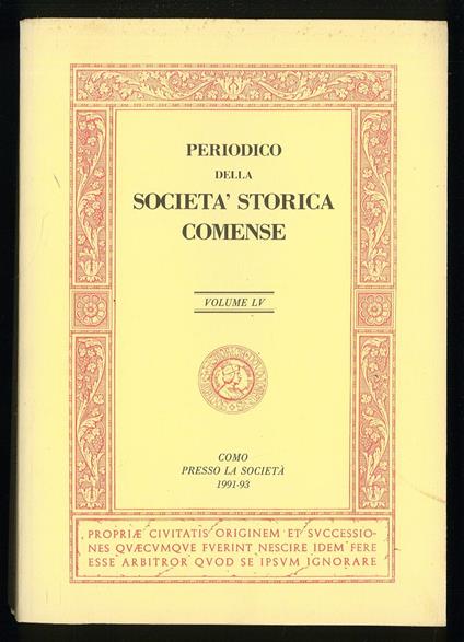 Periodico della Società storica comense - Vol. LV - copertina