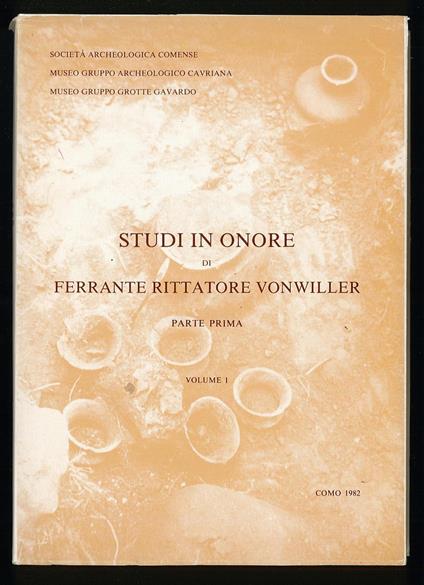 Studi in onore di Ferrante Rittatore Vonwiller - Parte Prima vol. 1 - copertina