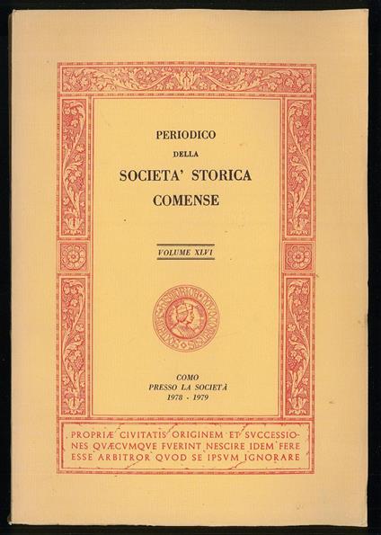 Periodico della Società storica comense - XLVI - copertina