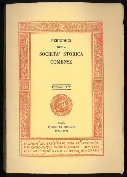 Periodico della Società storica comense - XLV - copertina