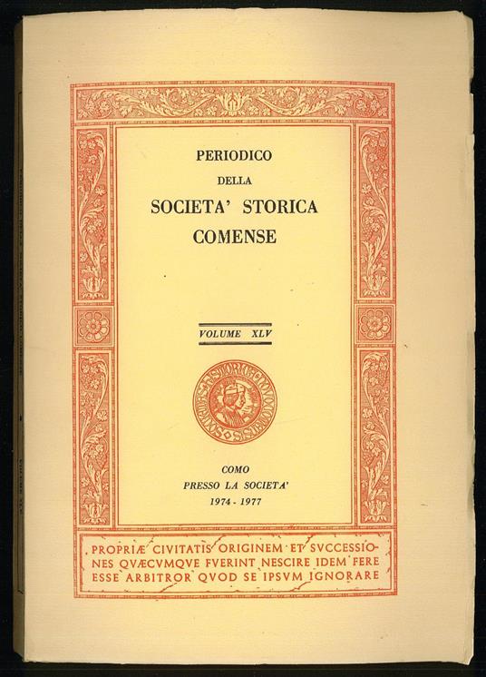 Periodico della Società storica comense - XLV - copertina