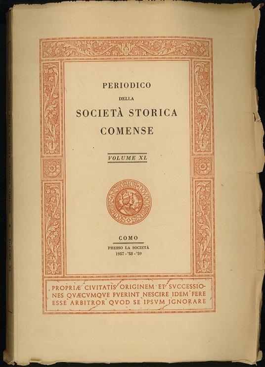 Periodico della Società storica comense - XL - copertina