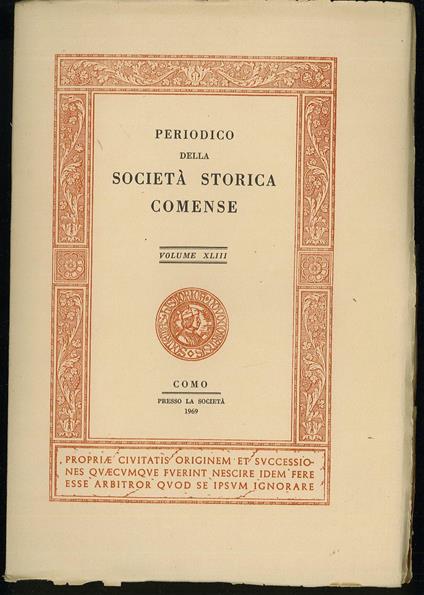 Periodico della Società storica comense - XLIII - copertina