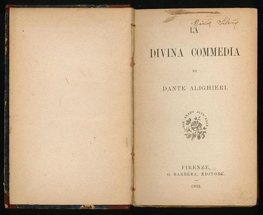 La Divina Commedia - Dante Alighieri - copertina