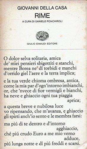 Rime - Giovanni Della Casa - copertina