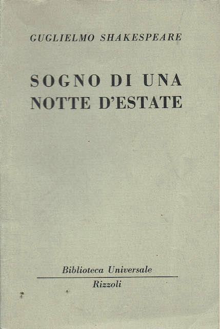 Sogno di una notte d'estate - copertina