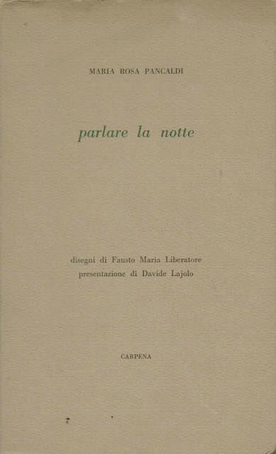 Parlare la notte - copertina