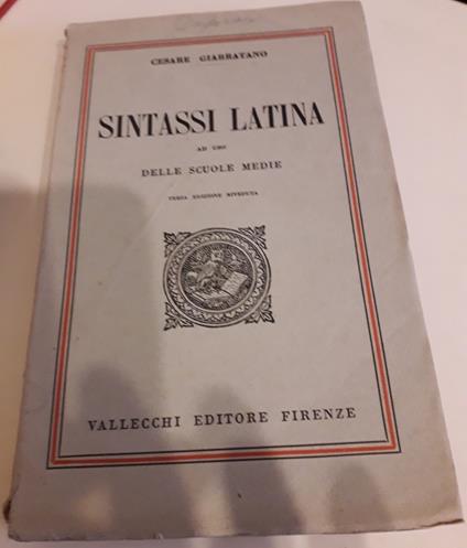 Sintassi latina ad uso delle scuole medie - copertina