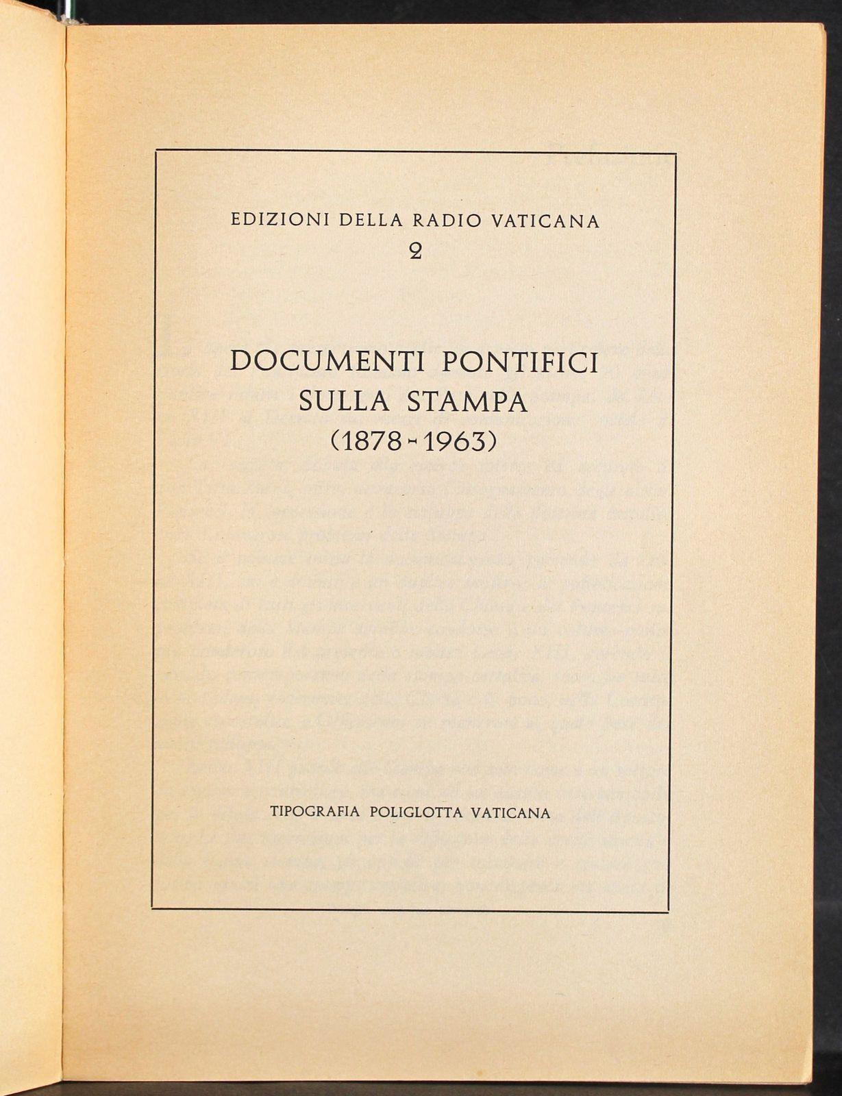 Documenti Pontifici Sulla Stampa