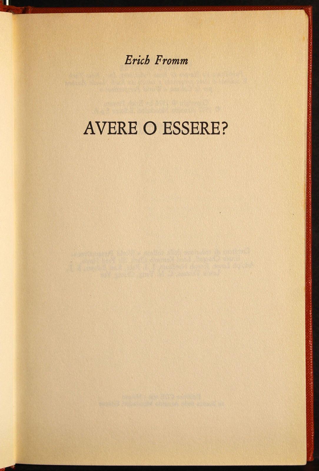 Avere O Essere?