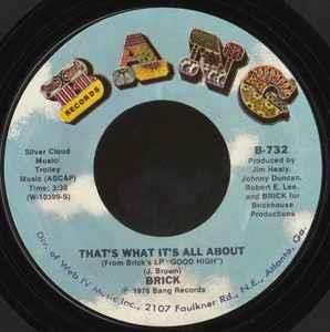 That's What It's All About / Can't Wait (Tick Tock) - Vinile 7'' di Brick