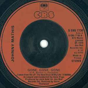 Gone, Gone, Gone - Vinile 7'' di Johnny Mathis