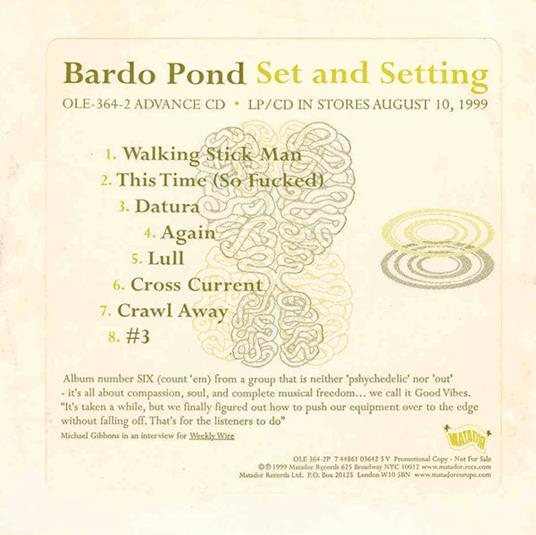 Set And Setting - CD Audio di Bardo Pond
