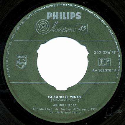 Io Sono Il Vento - Vinile LP di Arturo Testa