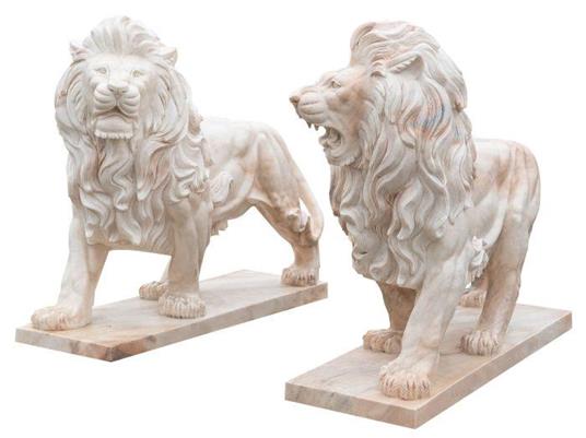 Coppia leoni in marmo