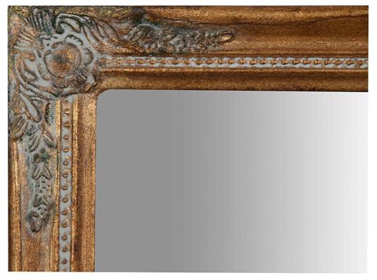 Specchio Specchiera da Parete e Appendere verticale/orizzontale L47xPR3xH57 cm finitura oro anticato. - 2